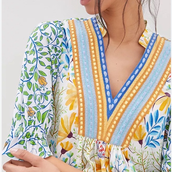 Anthropologie Bl^nk Stephanie Floral Top Size S - Picture 2 of 13